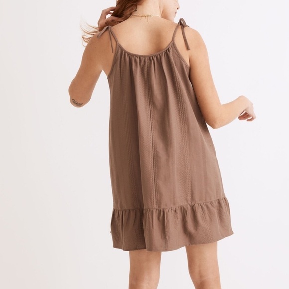 Madewell Lightestspun Tie-Strap Ruffle-Hem Cover-Up Dress Size XXL Castle Rock - Picture 2 of 10